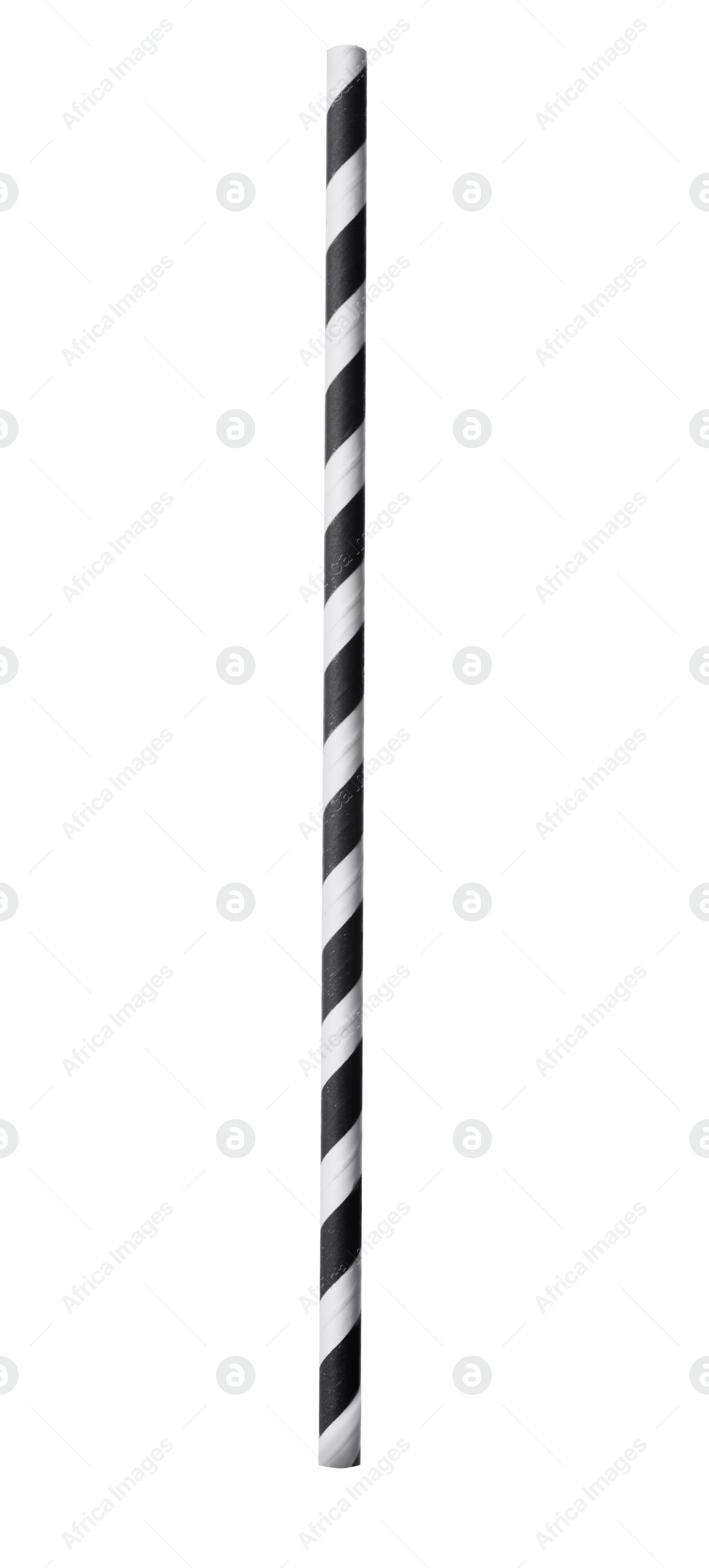 Photo of Striped paper cocktail tube isolated on white