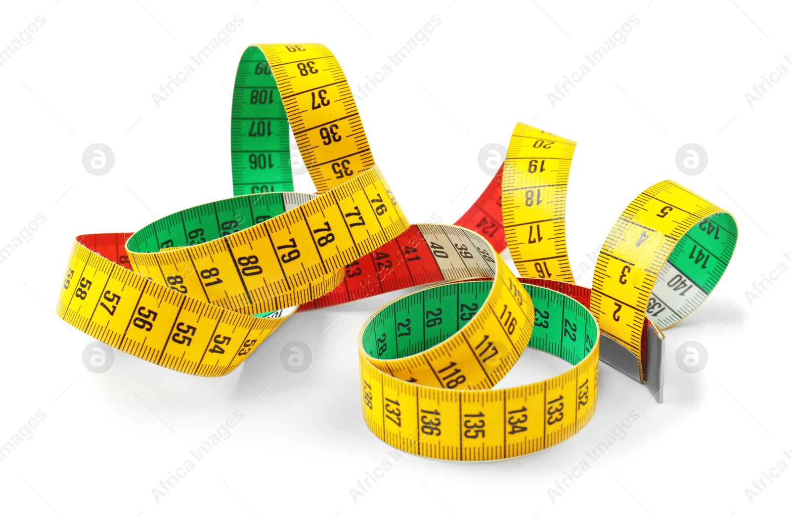 Photo of Measuring tape on white background