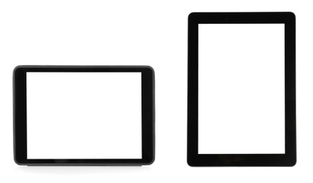 Image of Tablet computers on white background. Mockup for design