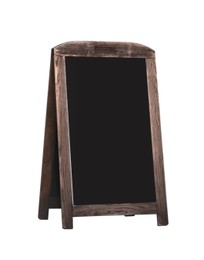 Image of Blank advertising A-board on white background. Mockup for design