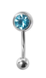 Piercing jewelry. Belly button ring isolated on white