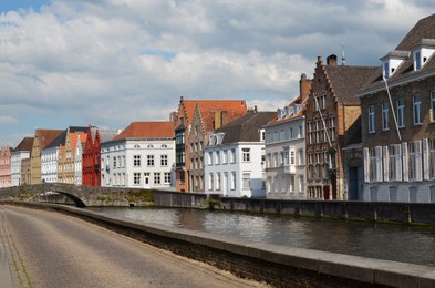 Photo of Beautiful view of ancient buildings along canal