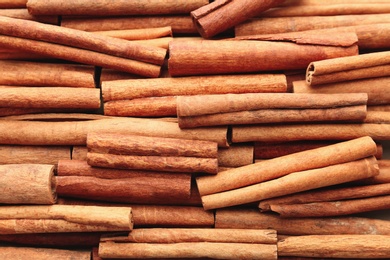 Photo of Aromatic cinnamon sticks, closeup