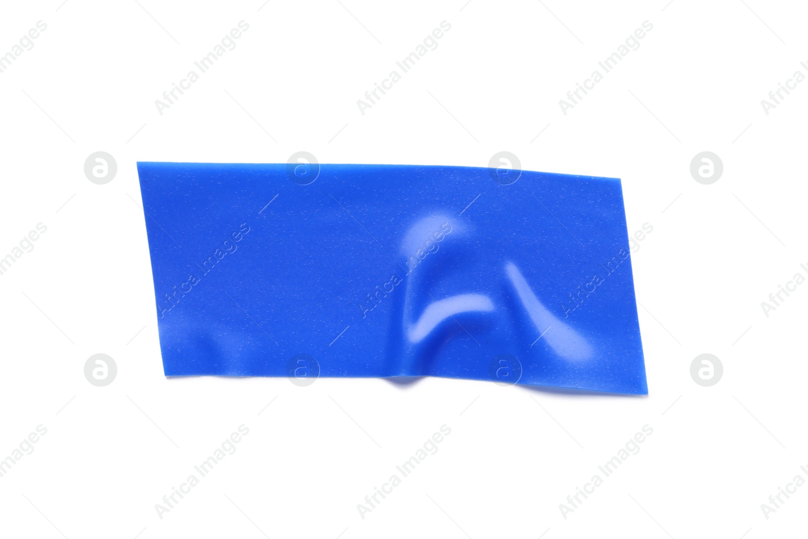 Photo of Piece of blue insulating tape isolated on white, top view