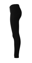 Black women's leggins isolated on white. Sports clothing