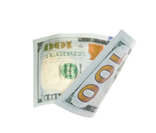 One dollar banknote on white background. National American currency