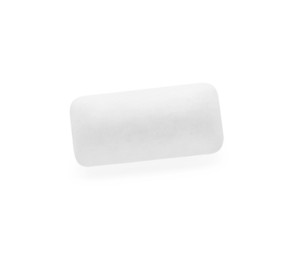 Photo of Piece of chewing gum isolated on white, top view