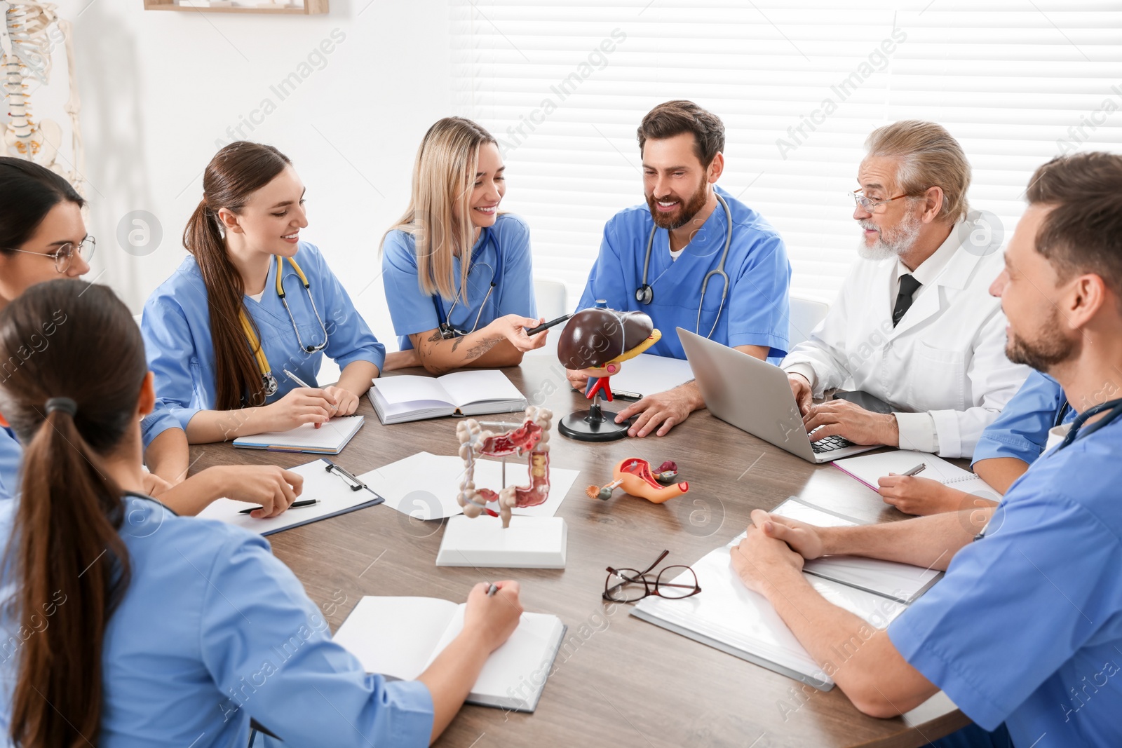 Photo of Doctor and interns on lecture in university