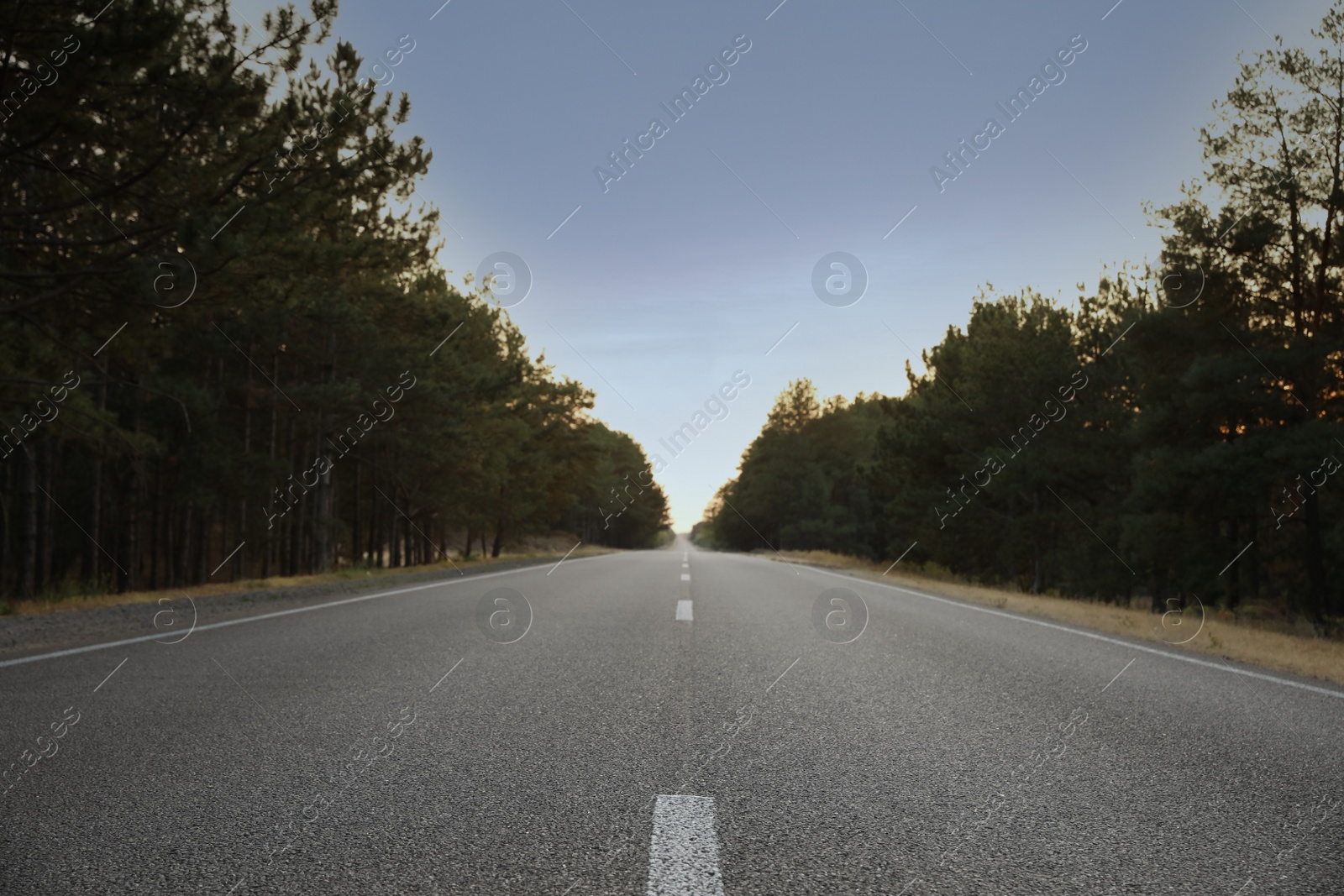 Photo of Beautiful view of empty asphalt highway. Road trip