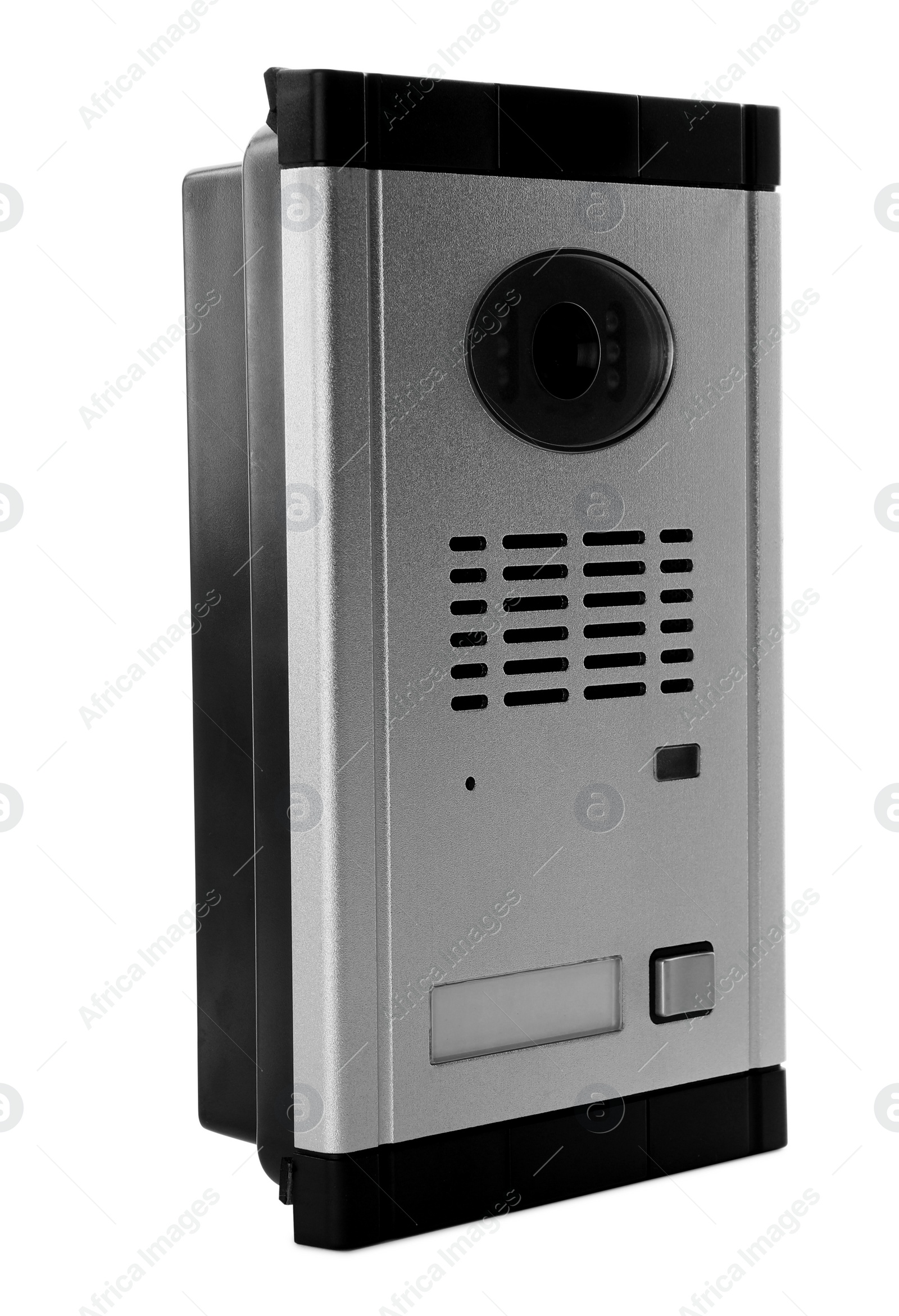 Photo of Door station of modern intercom isolated on white