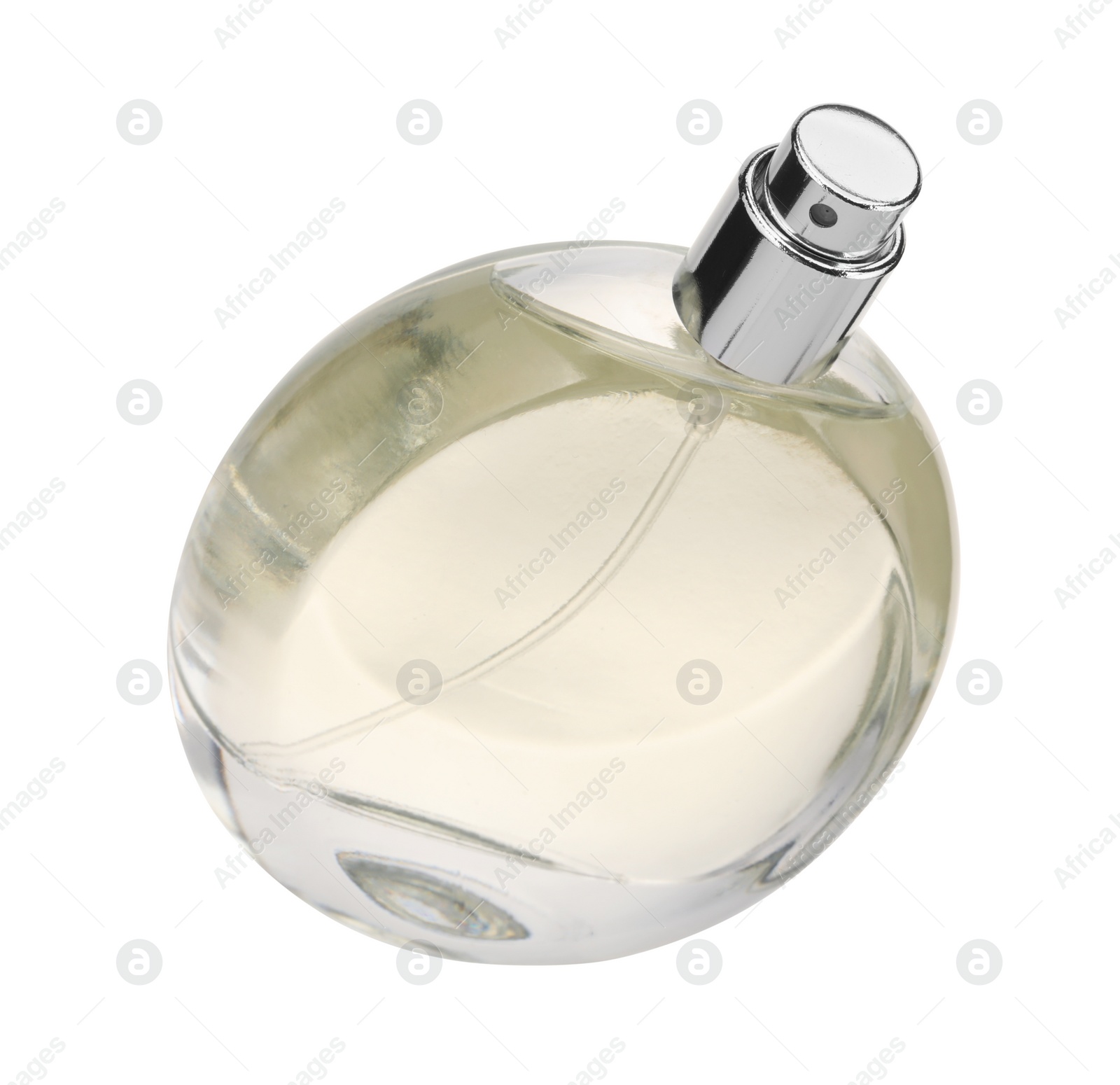 Photo of Luxury women`s perfume in bottle isolated on white