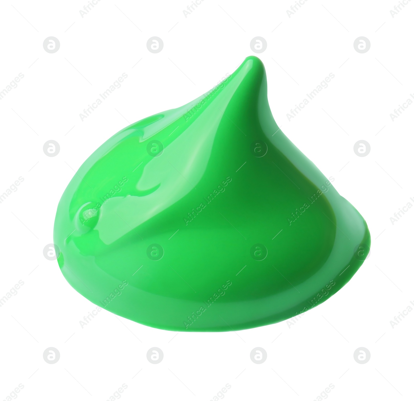 Photo of Sample of green paint on white background