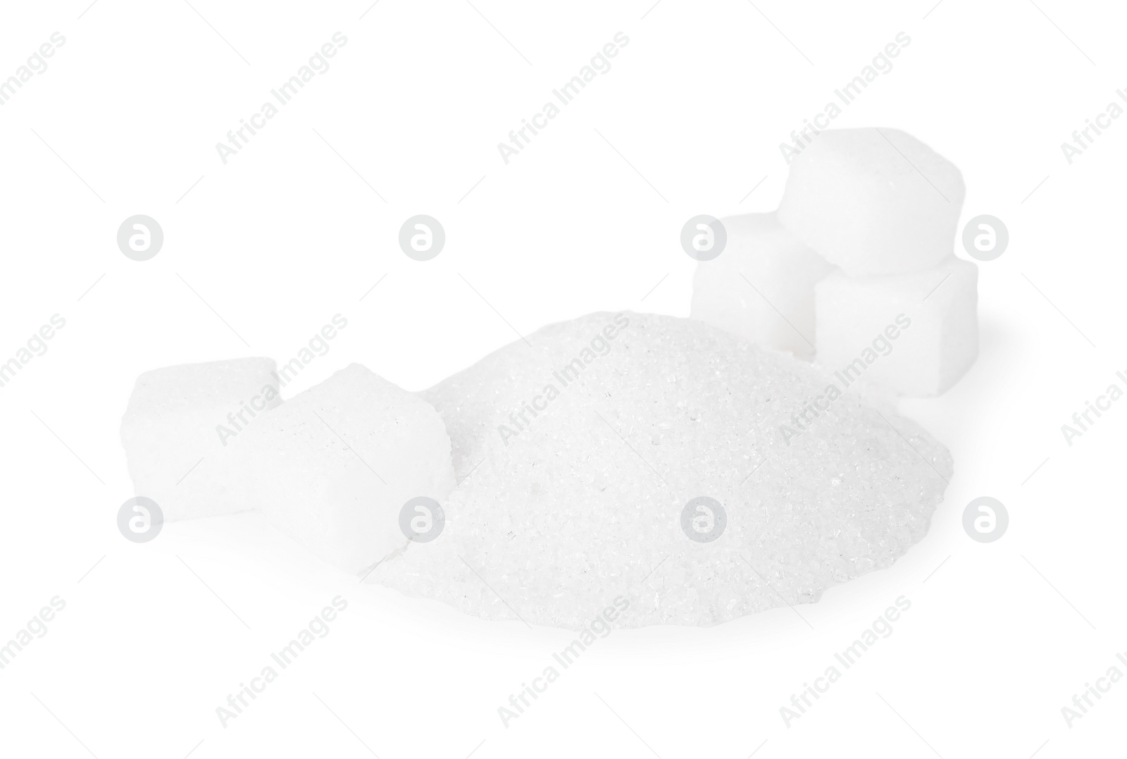 Photo of Different types of sugar isolated on white