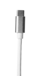 Photo of USB type C cable isolated on white. Modern technology