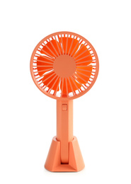 Portable fan isolated on white. Summer heat