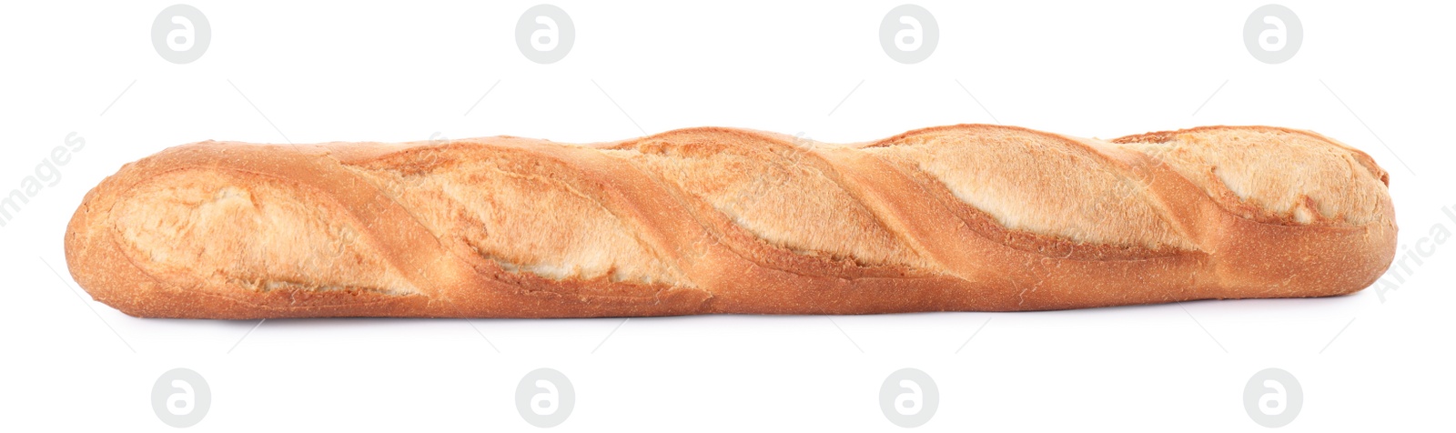 Photo of Tasty baguette isolated on white. Fresh bread