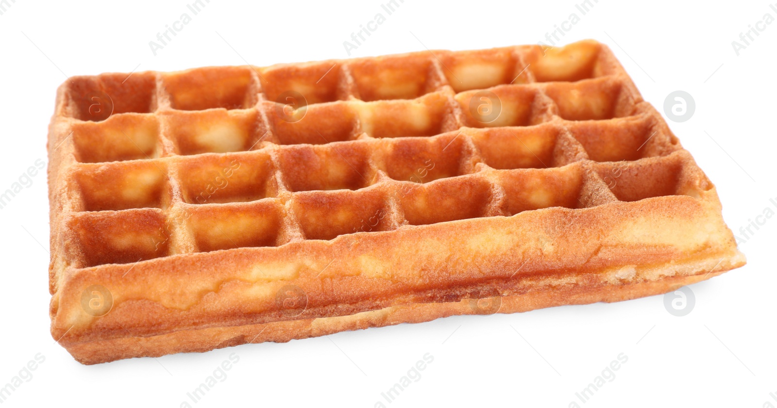 Photo of One delicious Belgian waffle isolated on white