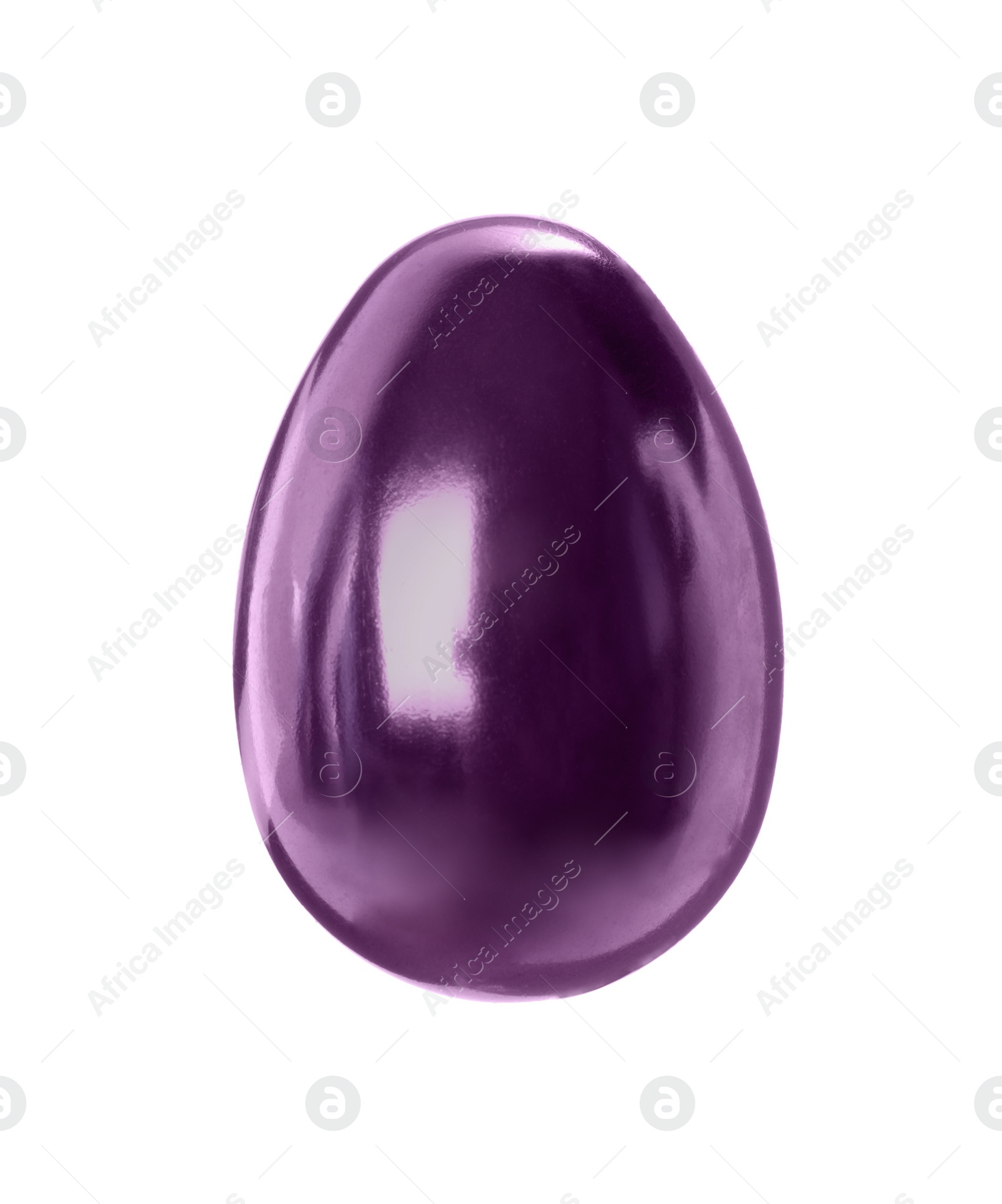 Photo of One beautiful glossy Easter egg isolated on white