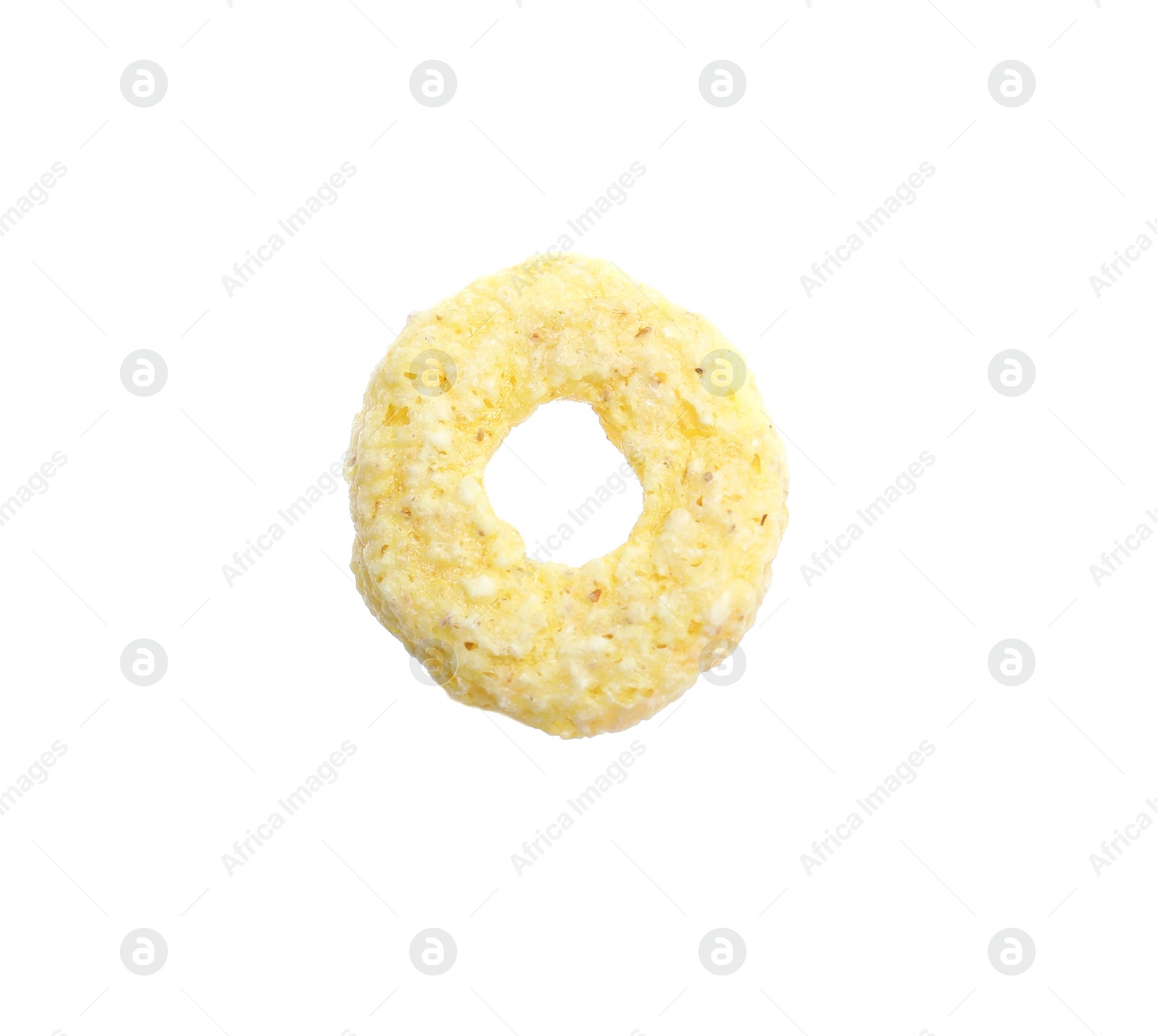 Photo of One tasty cereal ring isolated on white