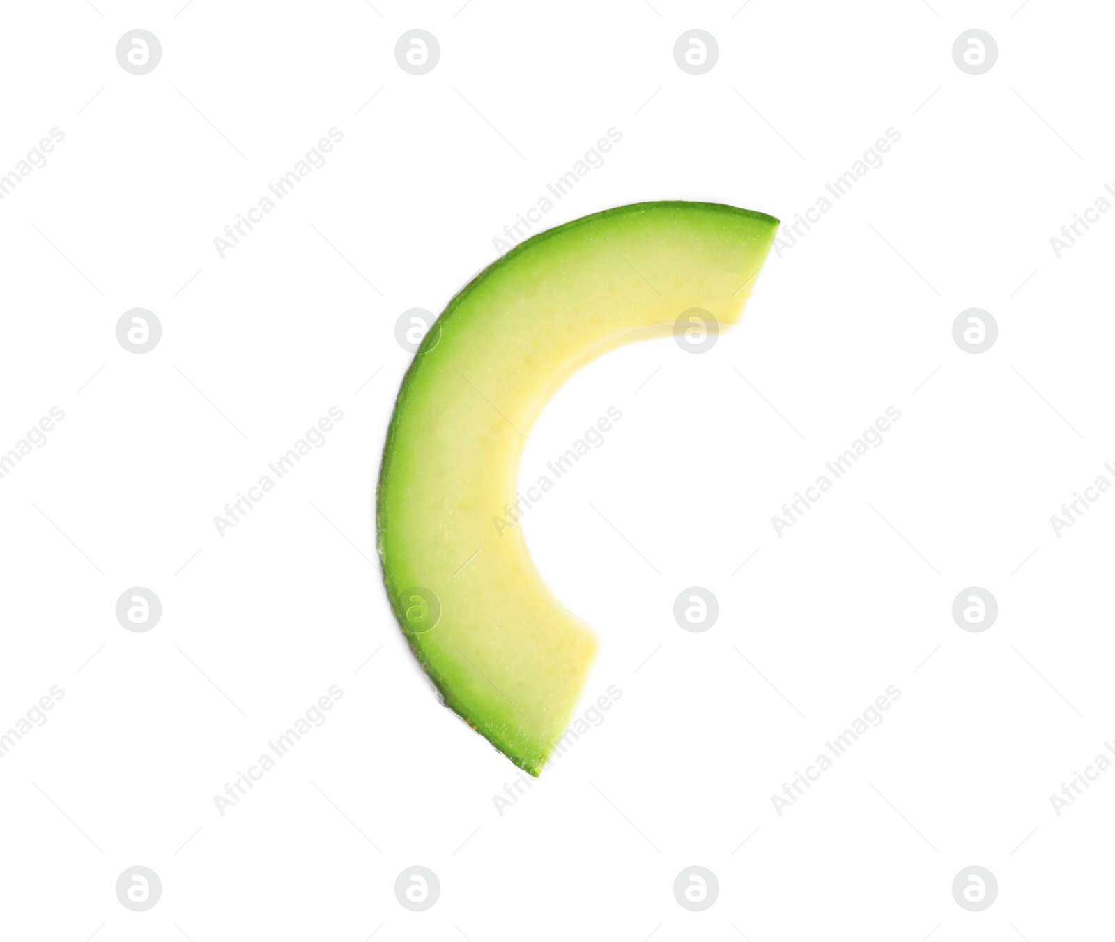 Photo of Slice of avocado on white background