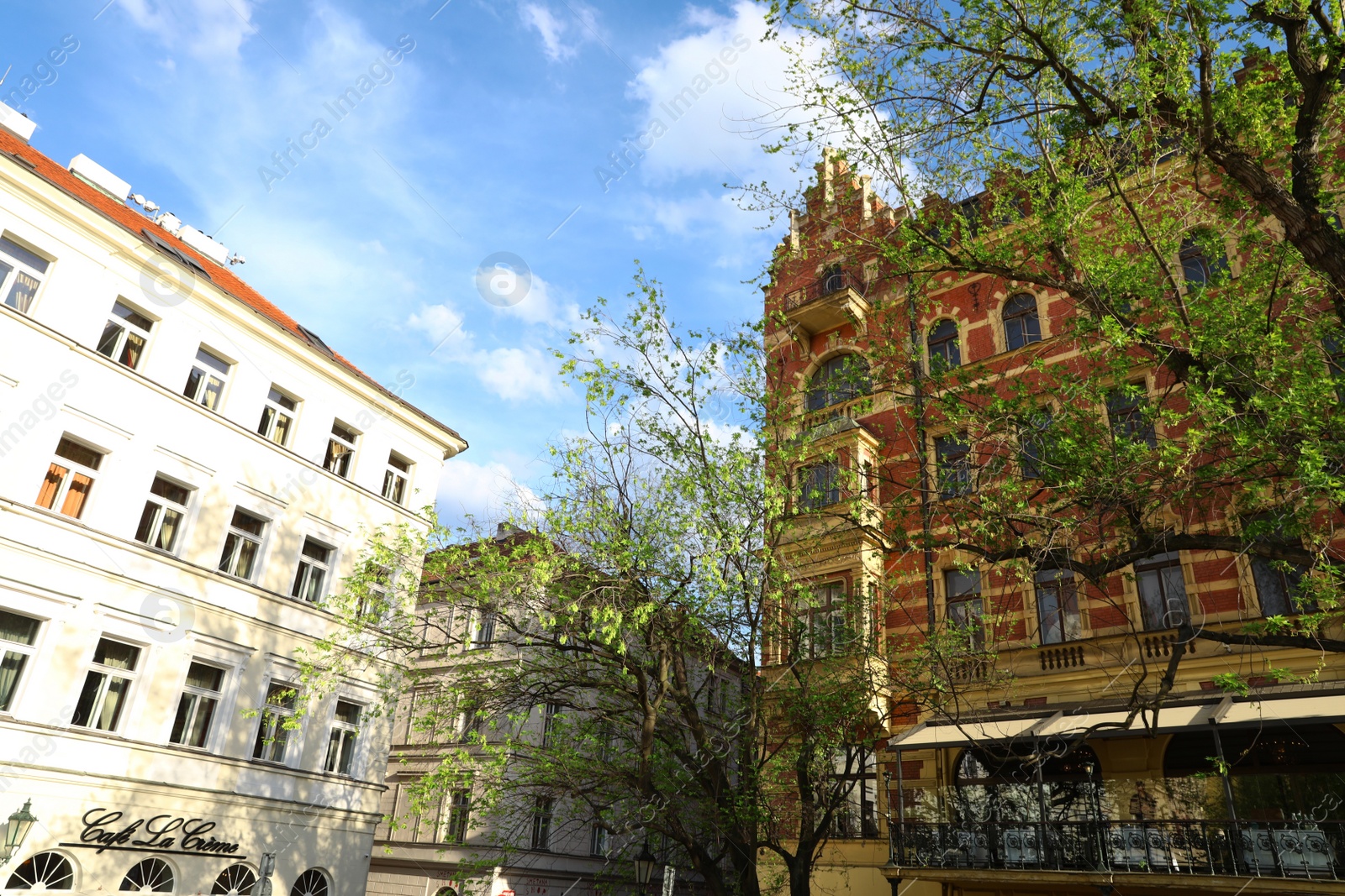 Photo of PRAGUE, CZECH REPUBLIC - APRIL 25, 2019: City street with beautiful buildings