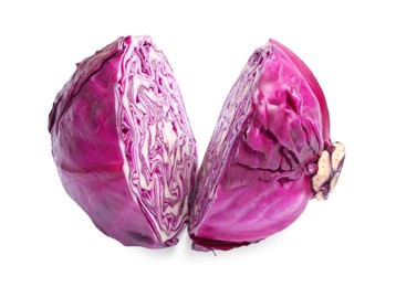 Tasty fresh red cabbage on white background