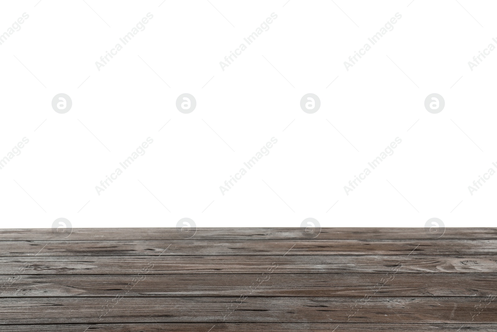 Photo of Empty wooden table on white background. Mockup for design