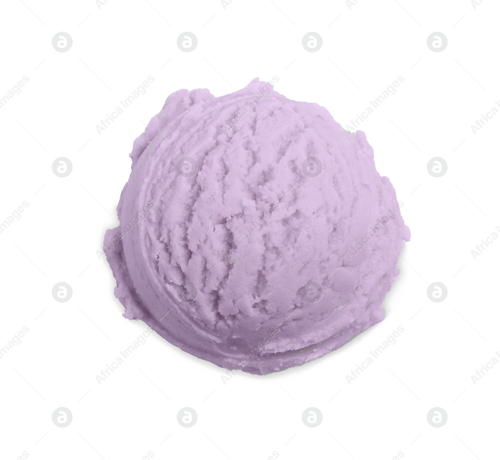 Photo of Scoop of tasty ice cream isolated on white, top view