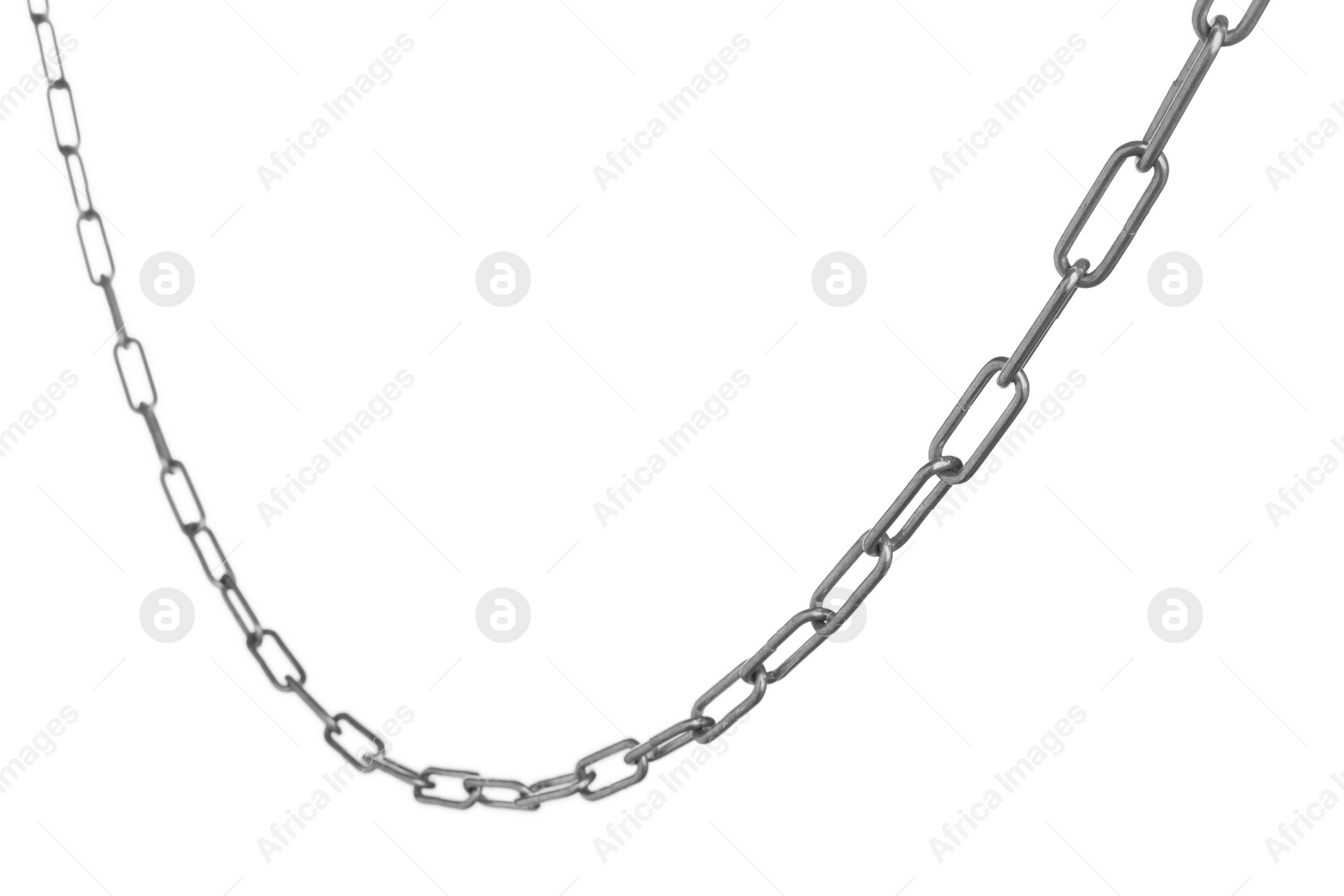 Photo of One common metal chain isolated on white