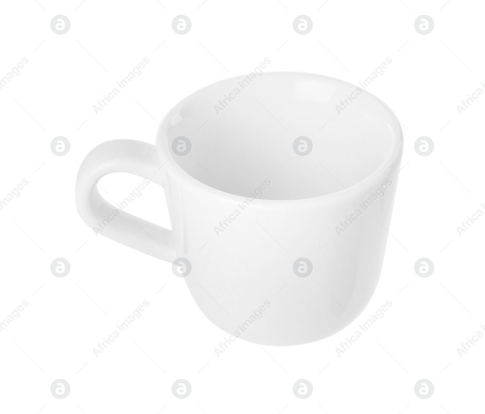 Photo of Ceramic cup isolated on white. Cooking utensil