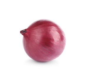 Fresh whole red onion on white background