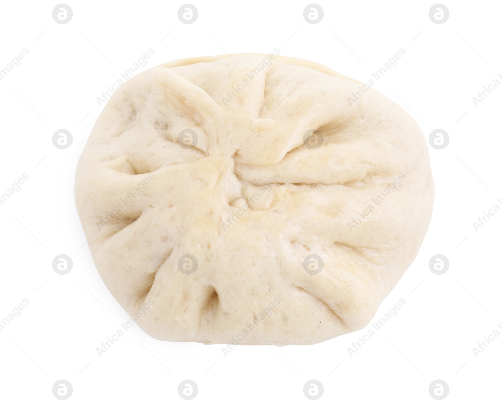 Photo of Delicious chinese steamed bun isolated on white, top view