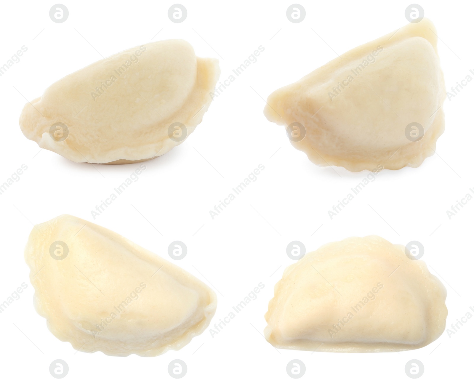 Image of Set of tasty dumplings isolated on white