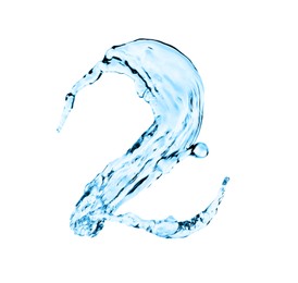 Illustration of Number two made of water on white background