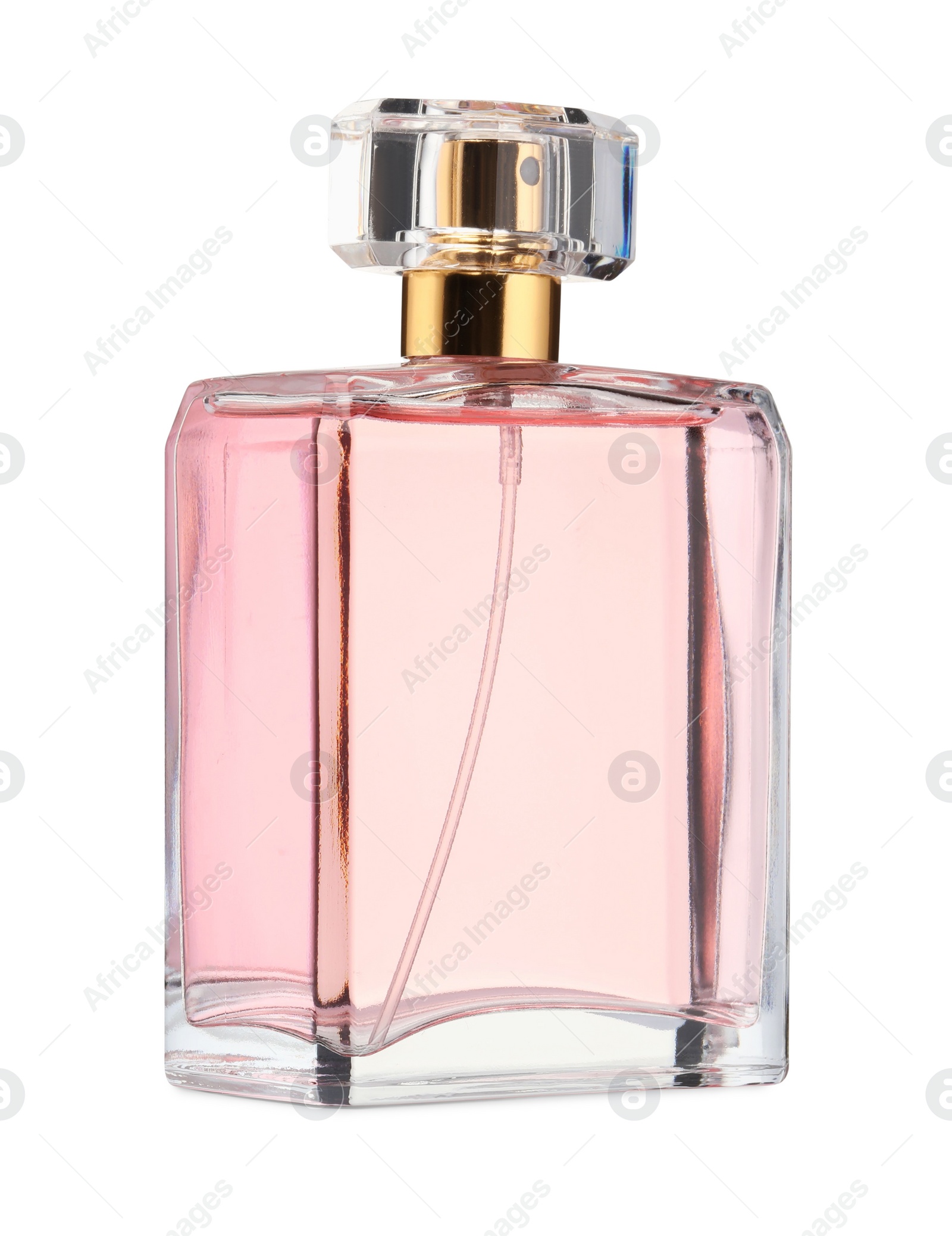 Photo of Luxury perfume in bottle isolated on white