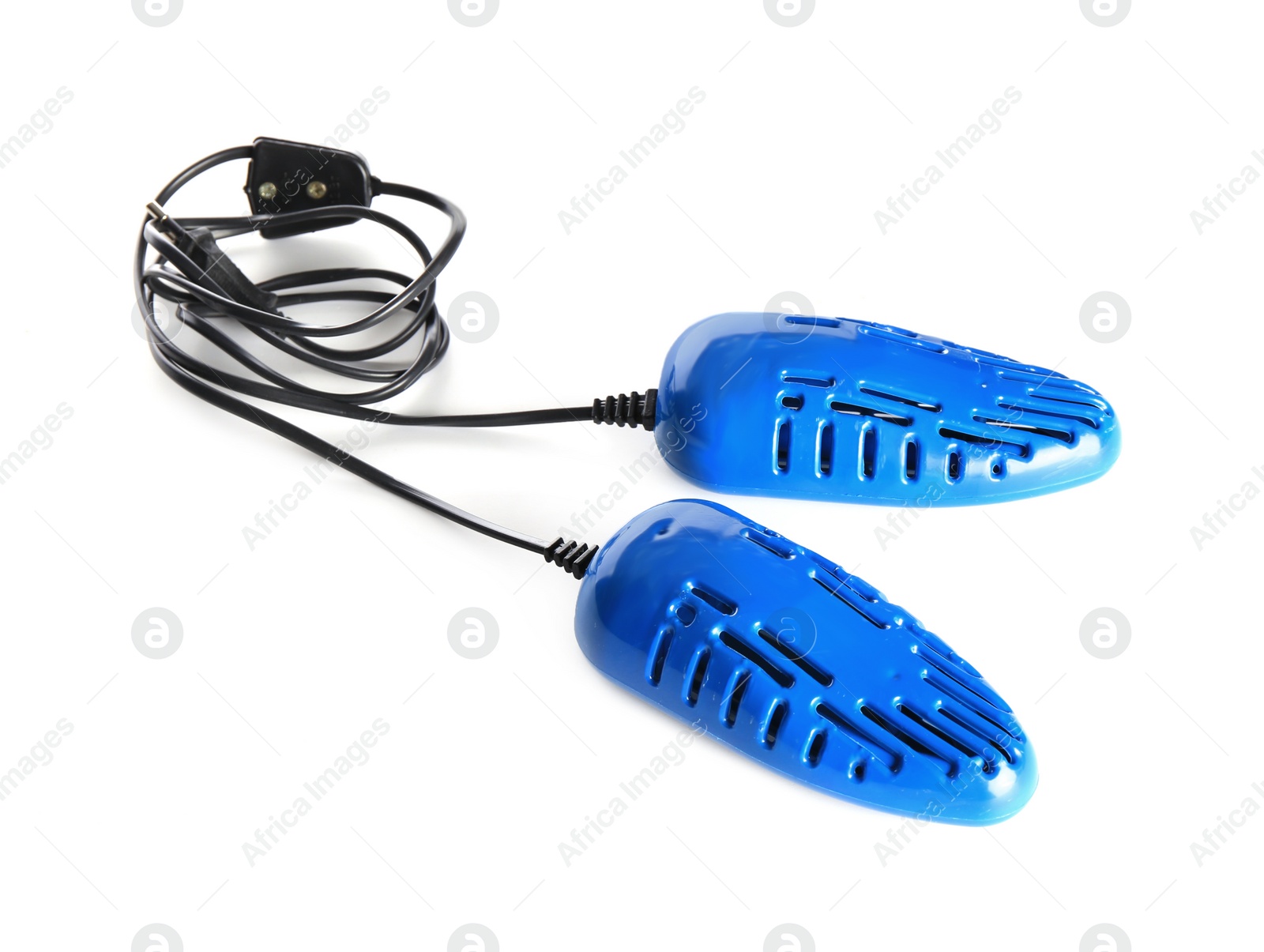 Photo of Modern electric shoe dryer on white background