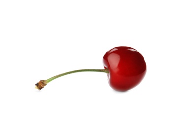 Sweet red cherry on white background