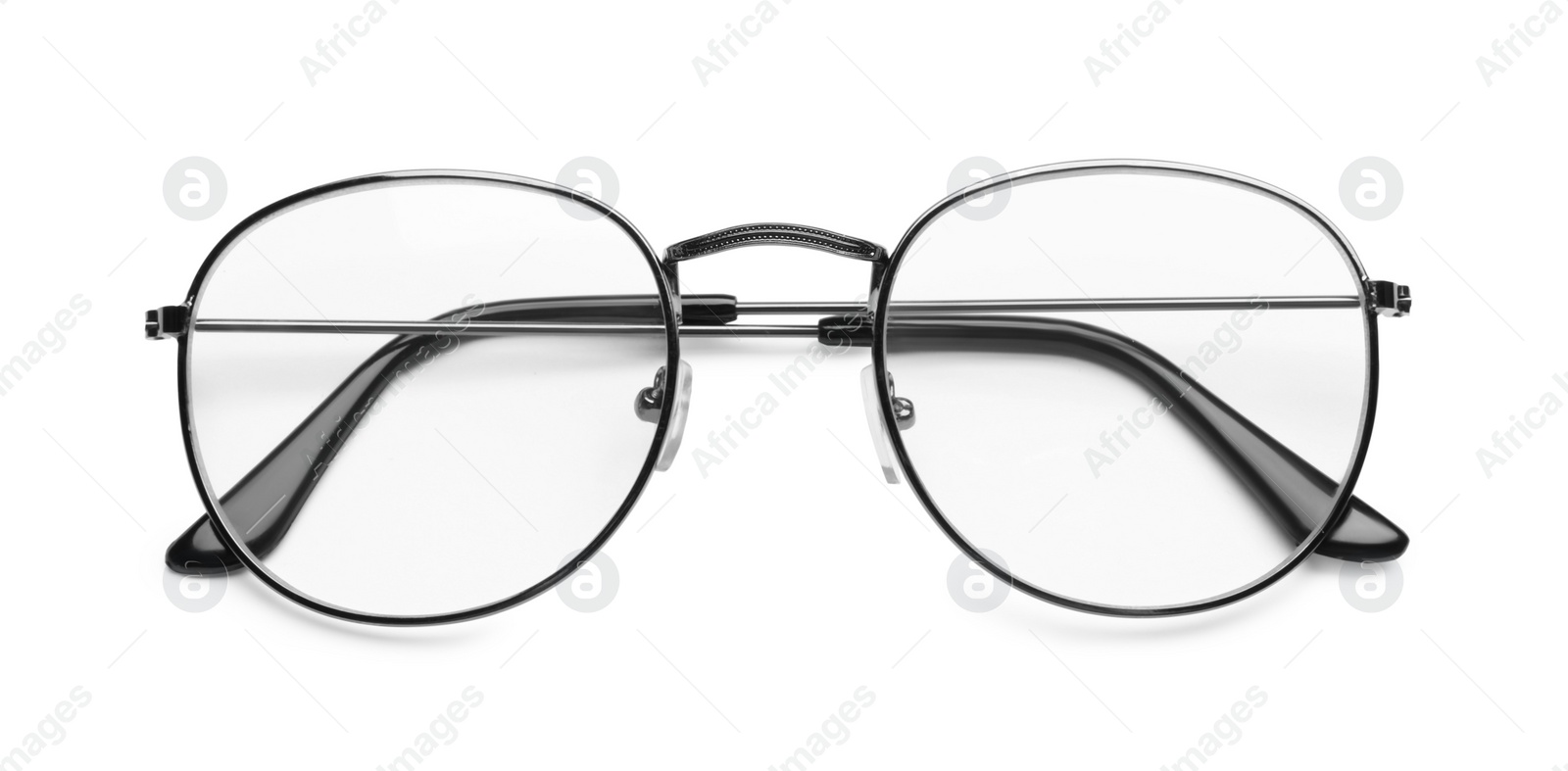 Photo of Stylish pair of glasses isolated on white