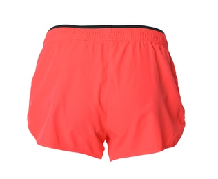 Coral women's shorts isolated on white. Sports clothing