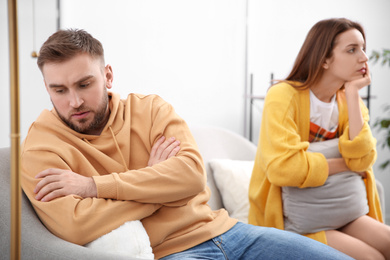 Couple with problems in relationship at home