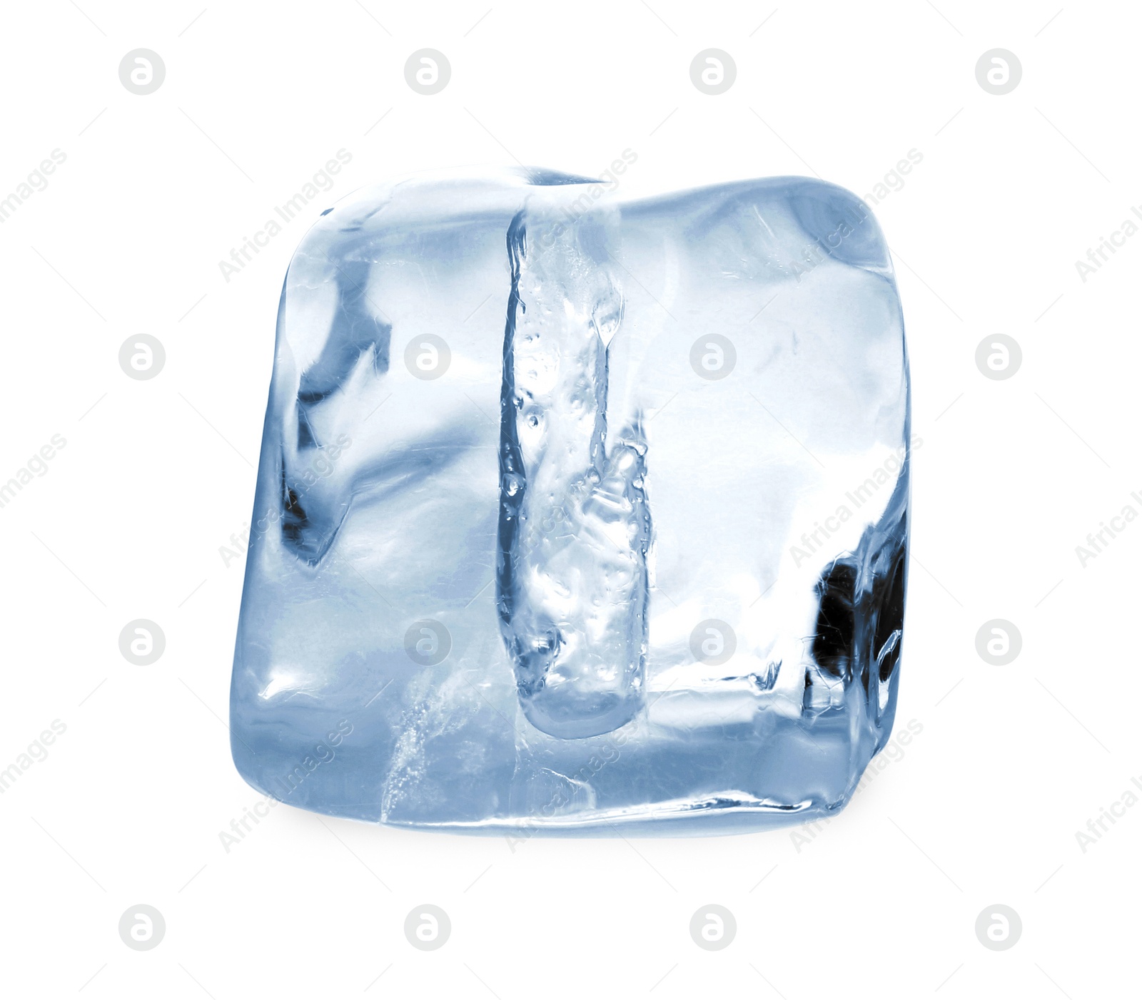 Photo of One piece of clear ice isolated on white