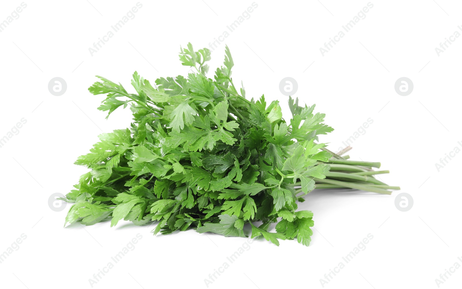 Heap of chopped parsley leaves isolated on white Photo of Heap of chopped parsley leaves isolated on white