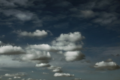 Image of Sky covered with rainy clouds. Stormy weather