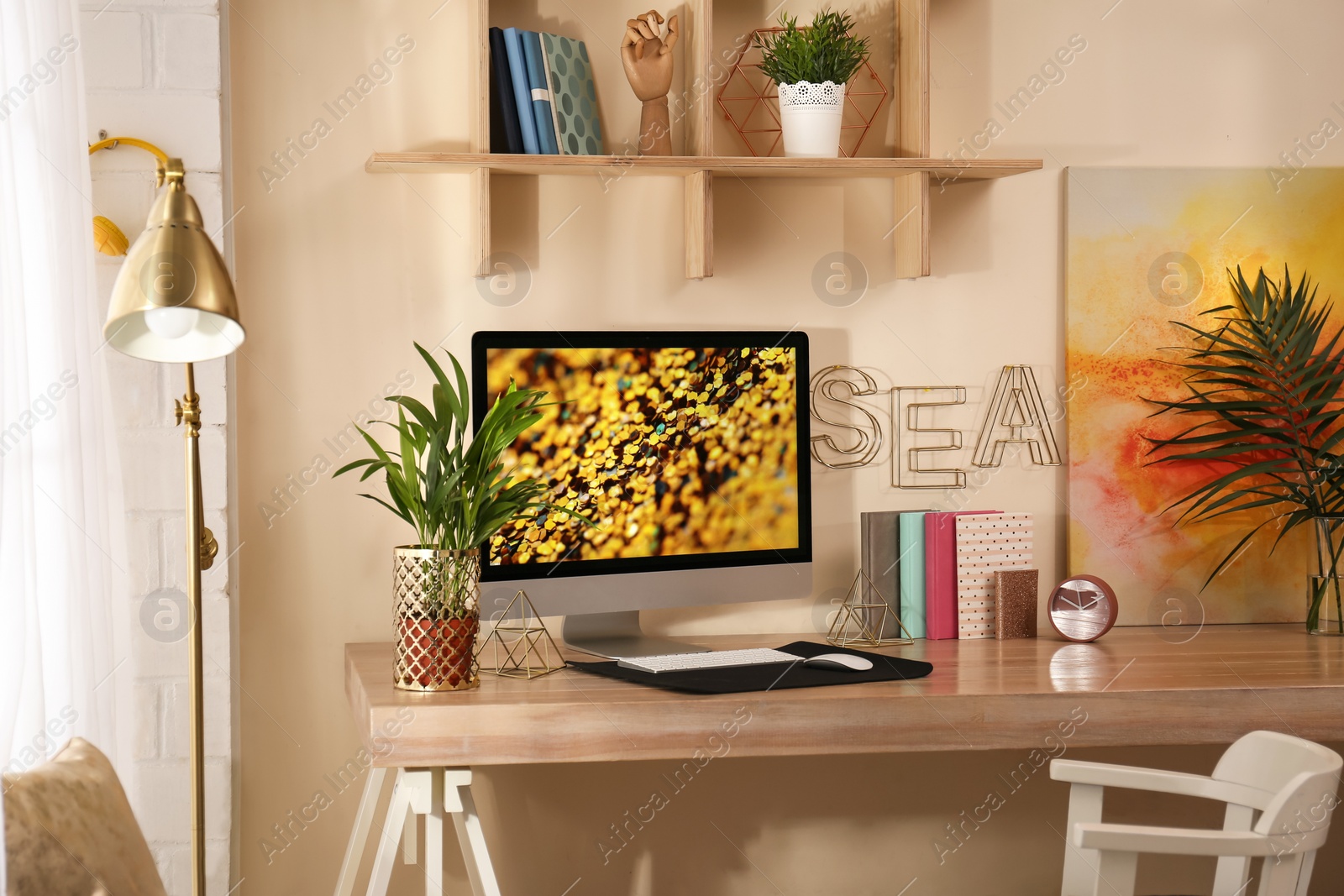 Photo of Comfortable workplace with modern computer at home