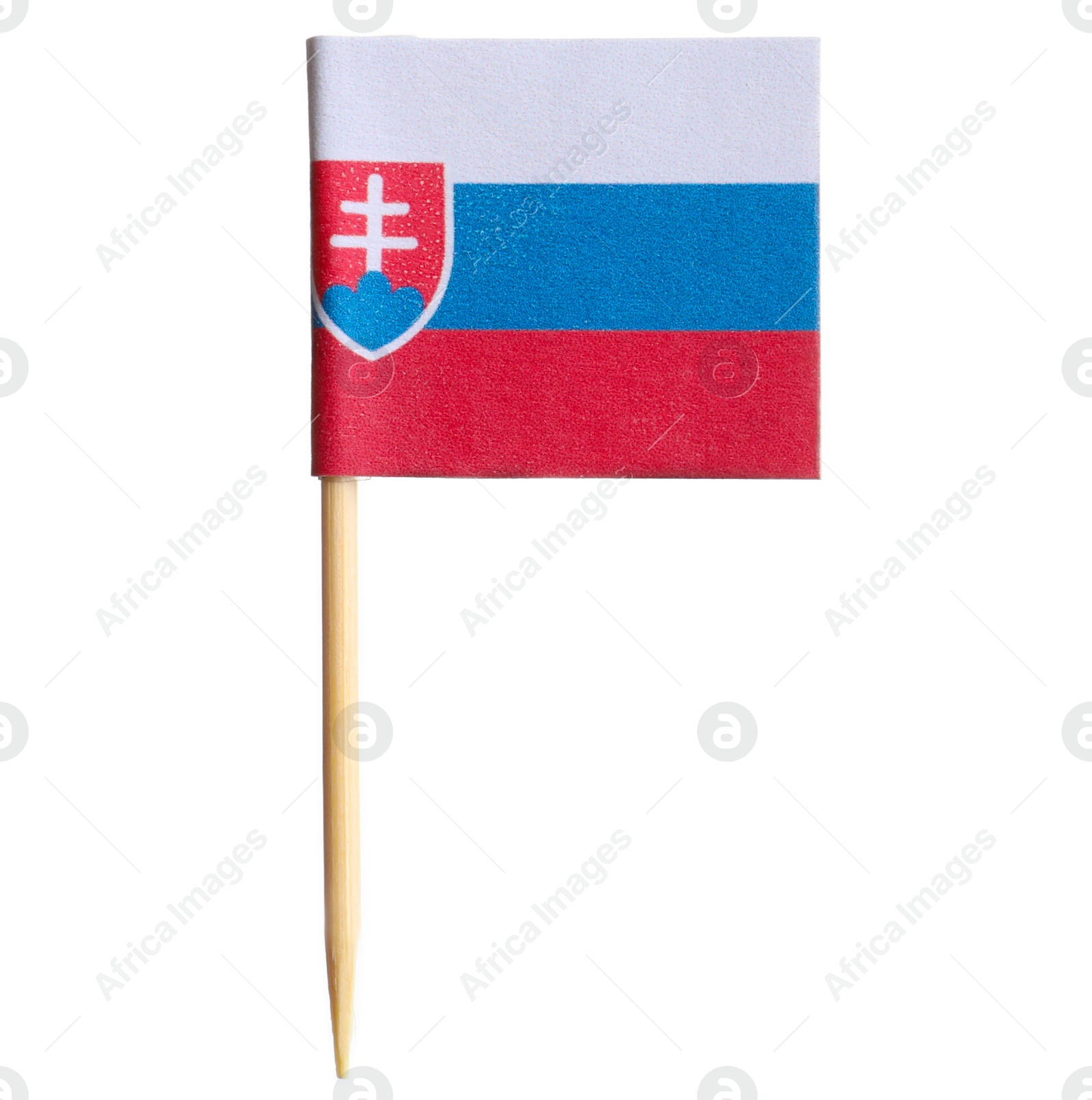 Photo of Small paper flag of Slovakia isolated on white