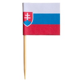 Photo of Small paper flag of Slovakia isolated on white