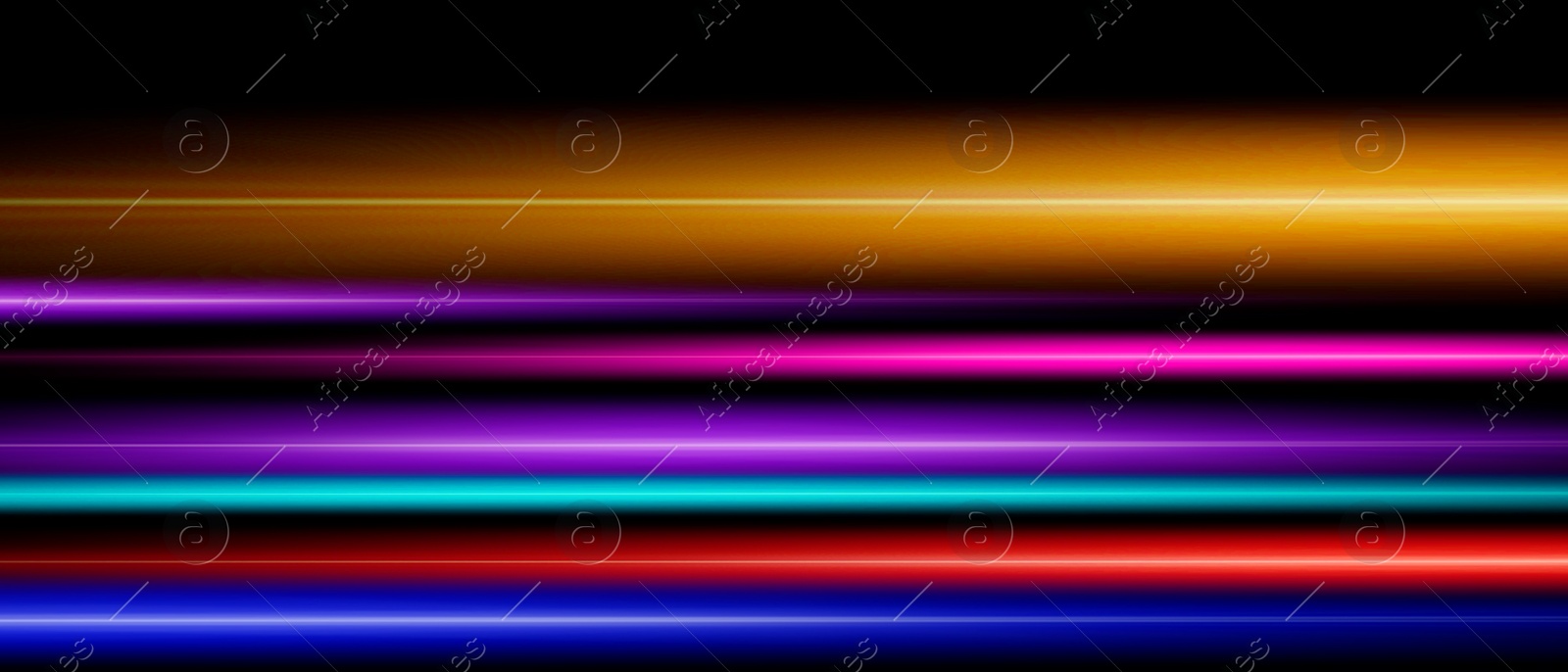 Image of Colorful speed light trails, motion blur effect. Banner design