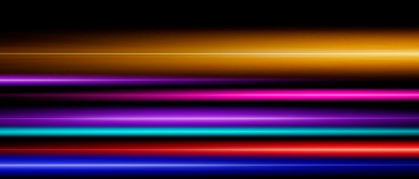 Image of Colorful speed light trails, motion blur effect. Banner design