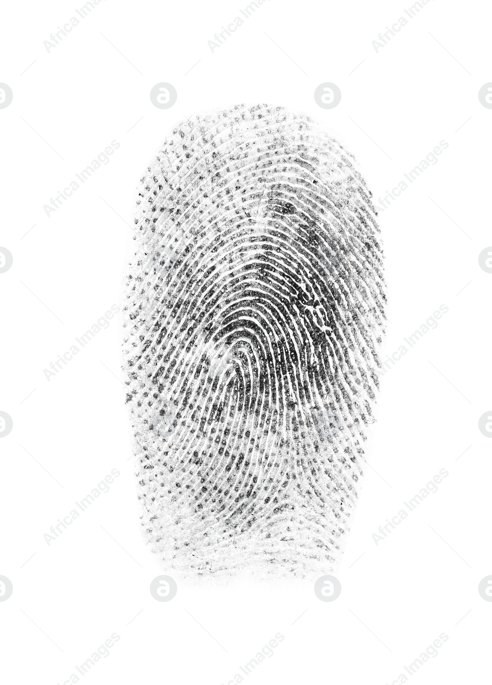 Photo of Black fingerprint made with ink on white background