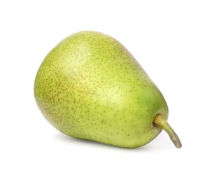 Photo of One tasty ripe pear on white background